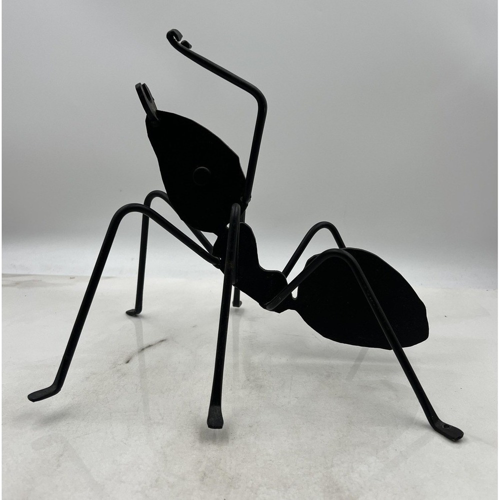 Vintage Black Metal Ant Sculpture Large Industrial Iron Insect Garden Decor 11in
